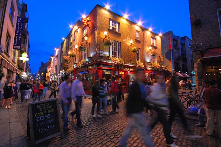 Dublin street at night